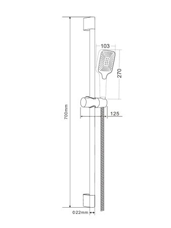 Душевой гарнитур Orange O-Shower OS814b лейка 1 режим, черный